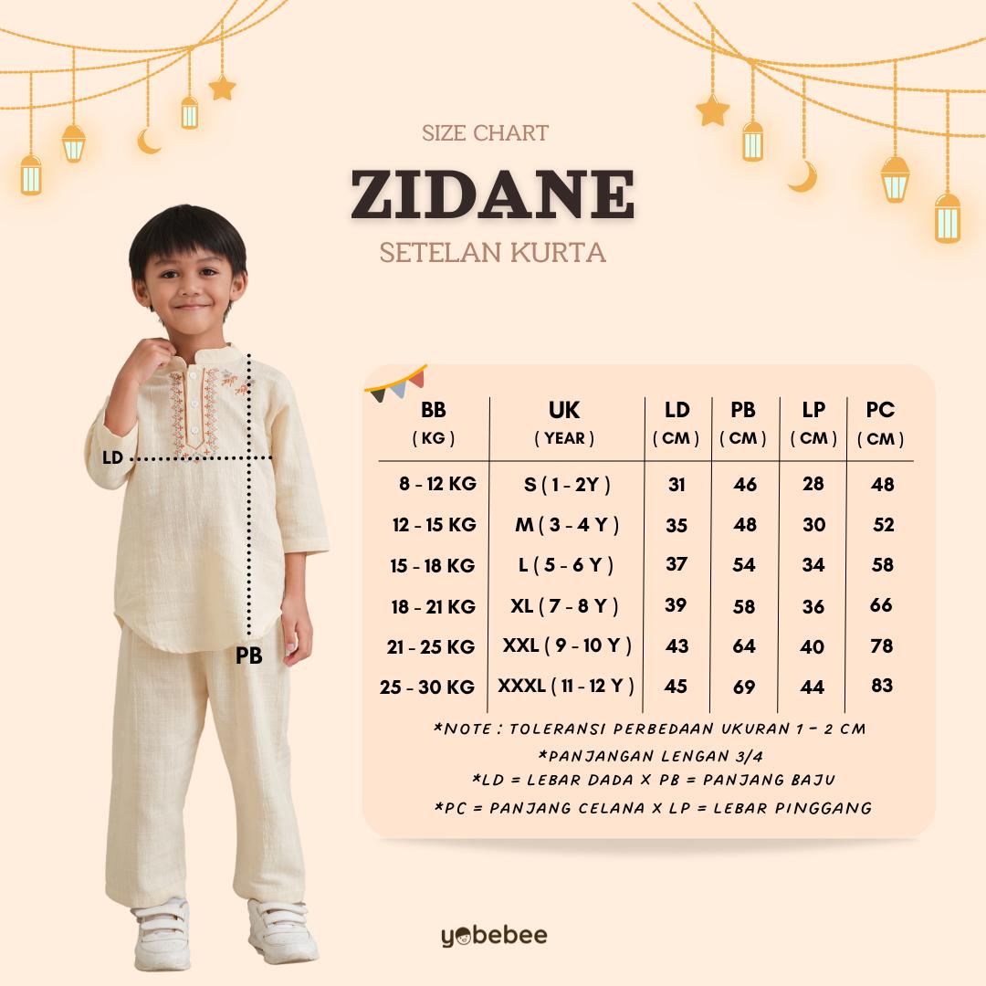 Baju Muslim Zidane Bordir Kurta Set Anak