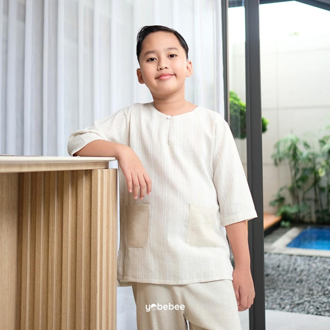 Baju Muslim Zayn Kurta Set Linen Anak
