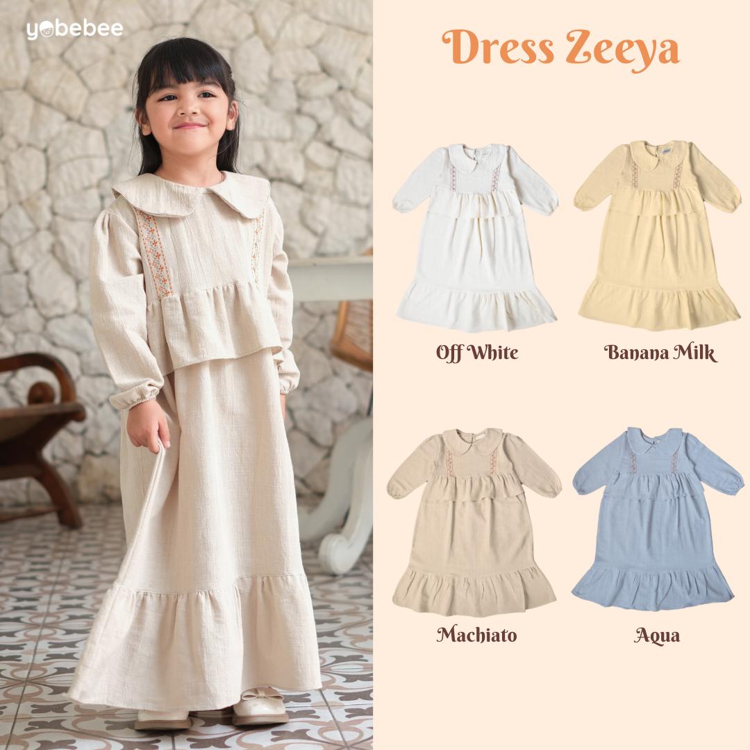 Baju Muslim Zeeya Bordir Long Dress Anak