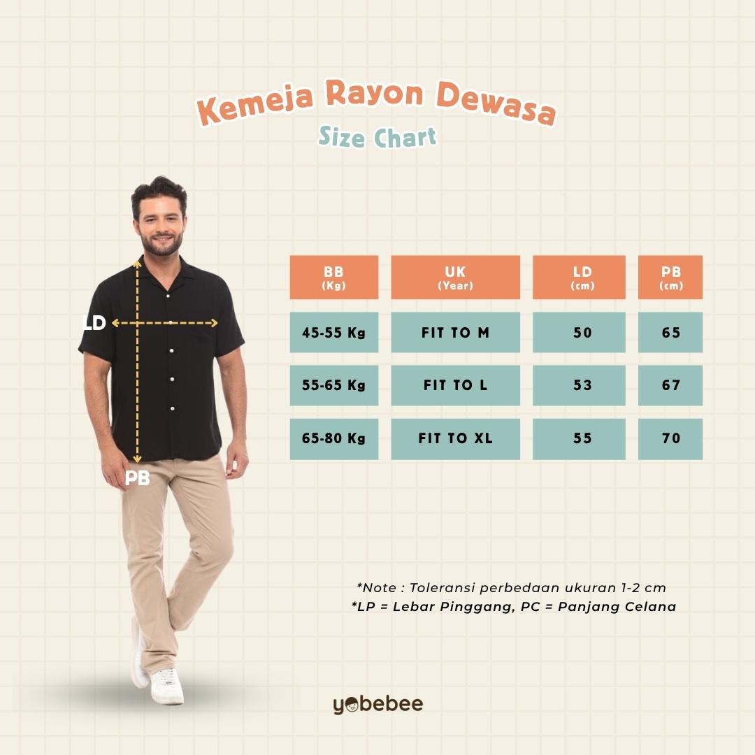 Kemeja Rayon Pria Dewasa Lengan Pendek