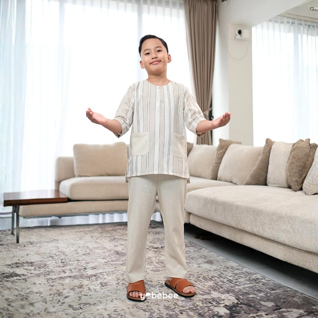 Baju Muslim Zayn Kurta Set Linen Anak