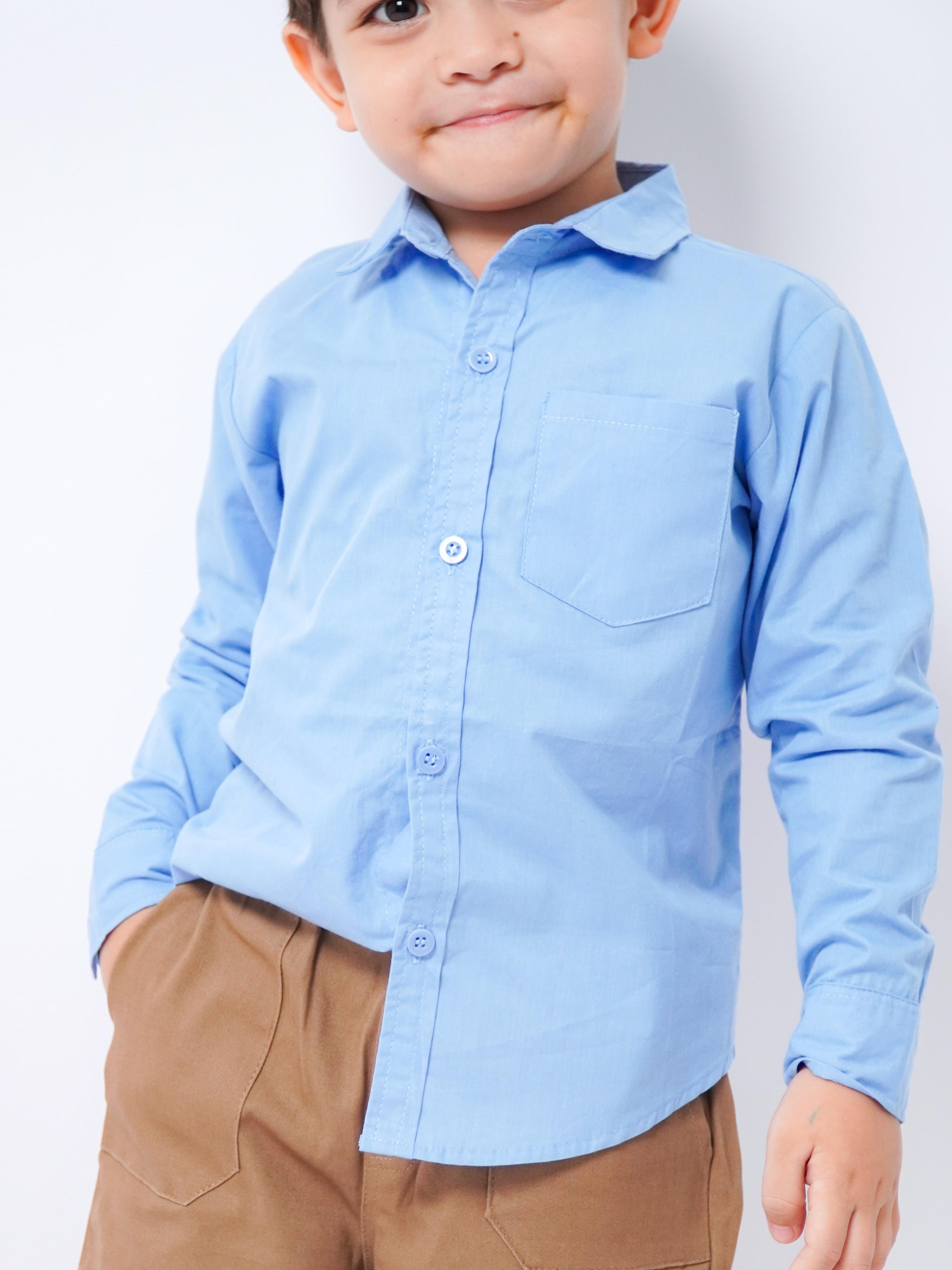 Kemeja Poplin Anak Lengan Panjang