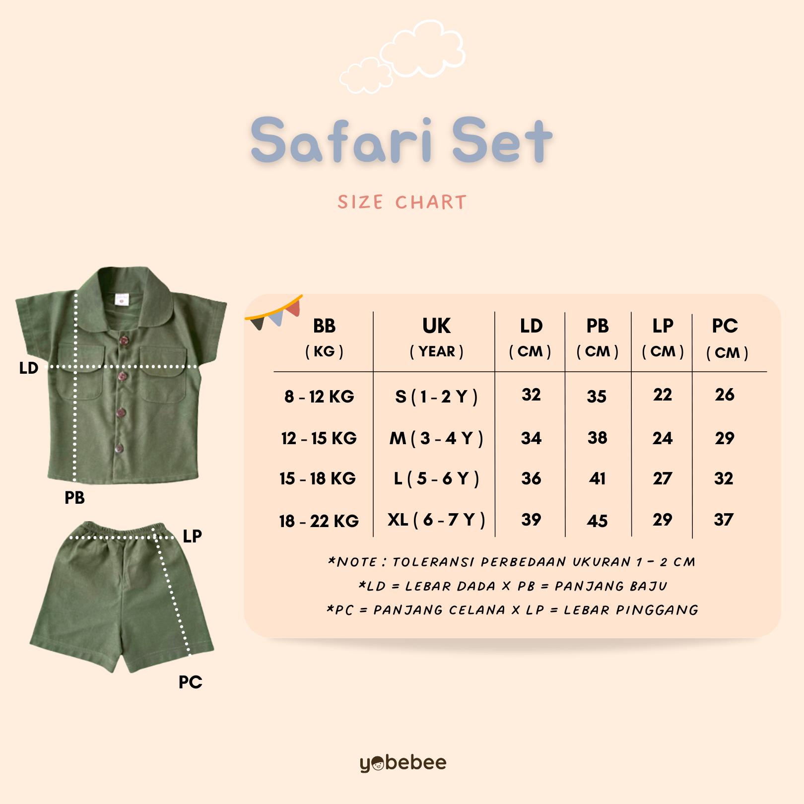 Setelan Pendek Safari Set Anak