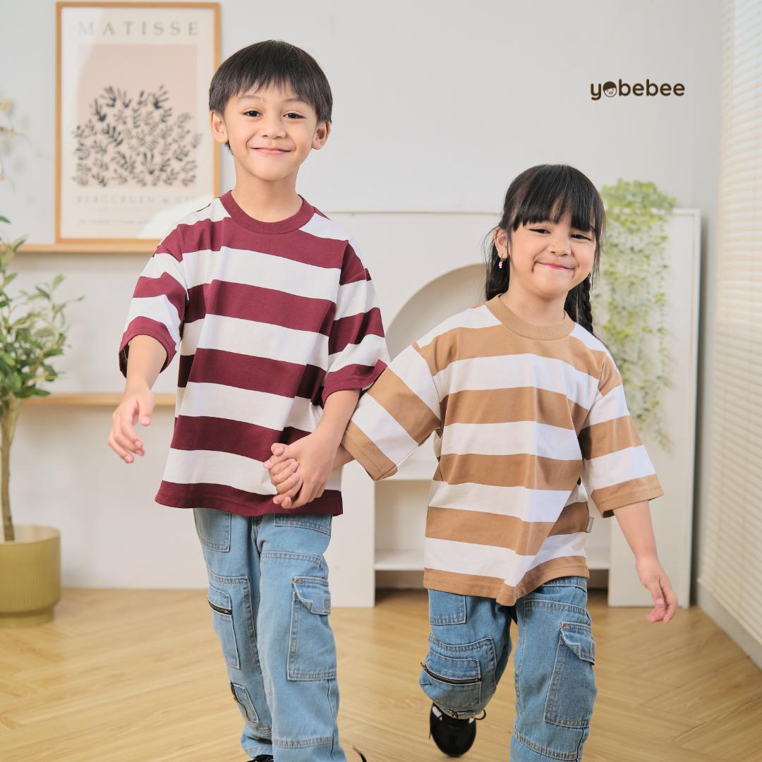Atasan Ricci Oversize Stripe Tee Anak