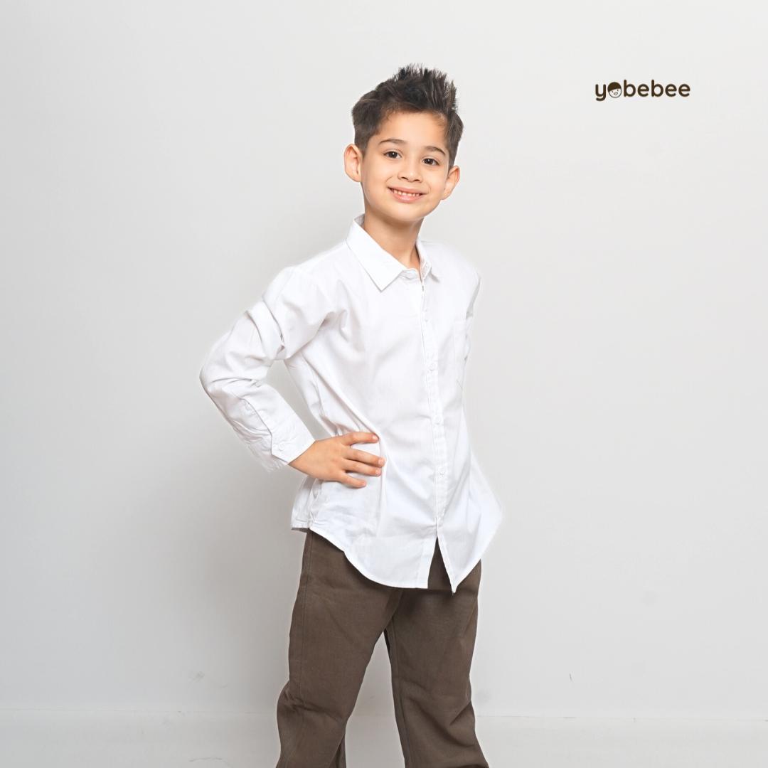 Kemeja Gavin White Shirt Anak