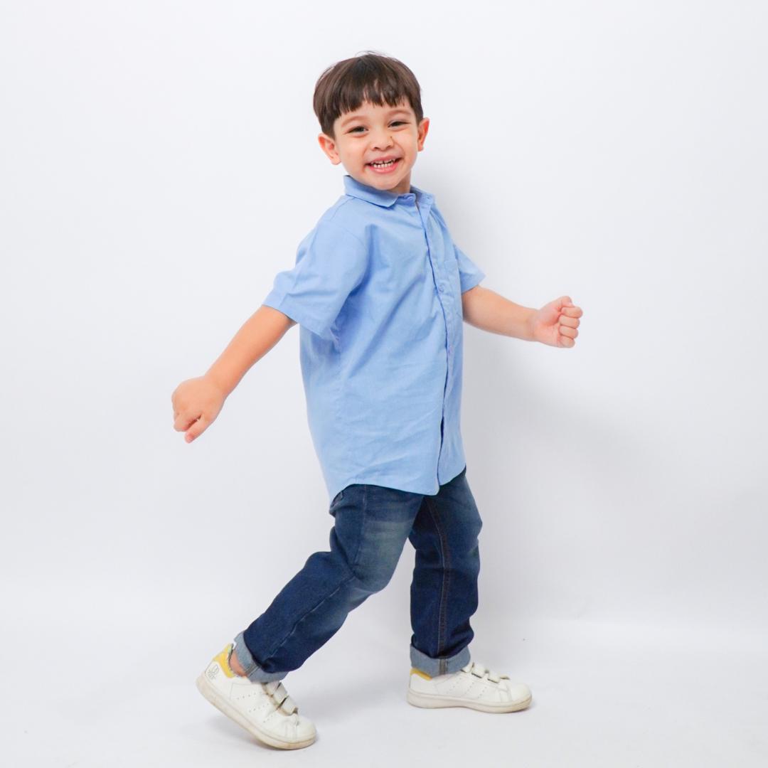 Kemeja Poplin Anak Lengan Pendek