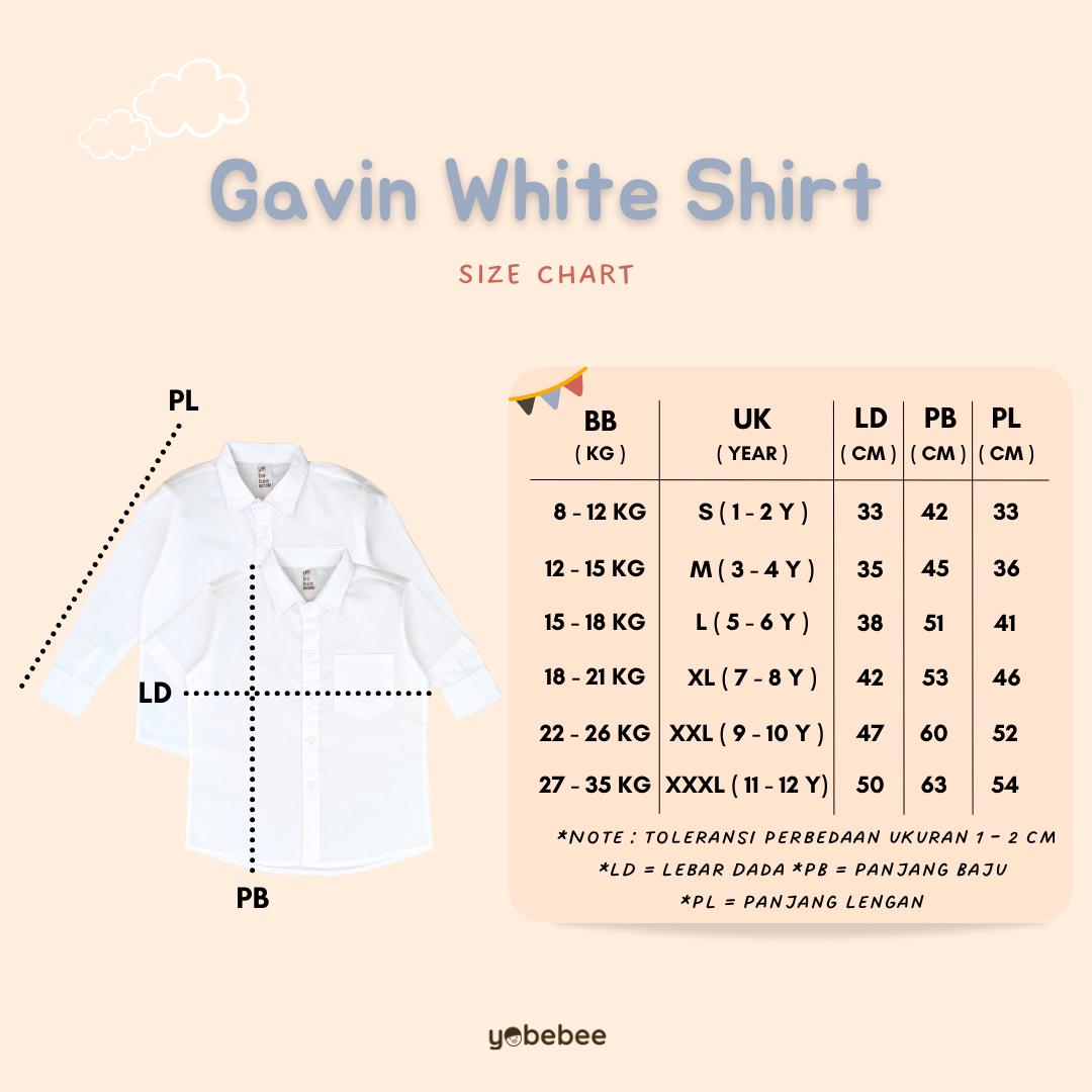 Kemeja Gavin White Shirt Anak