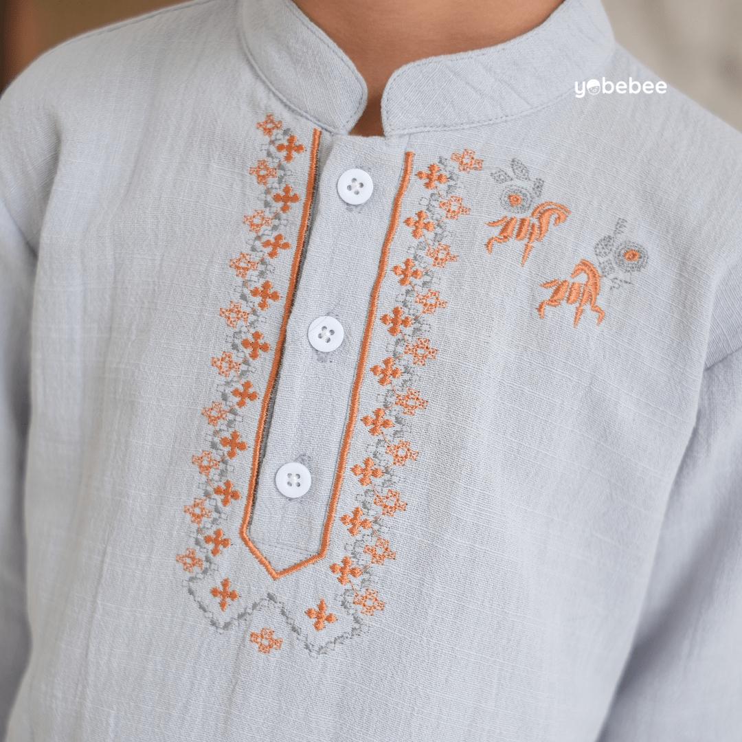 Baju Muslim Zidane Bordir Kurta Set Anak