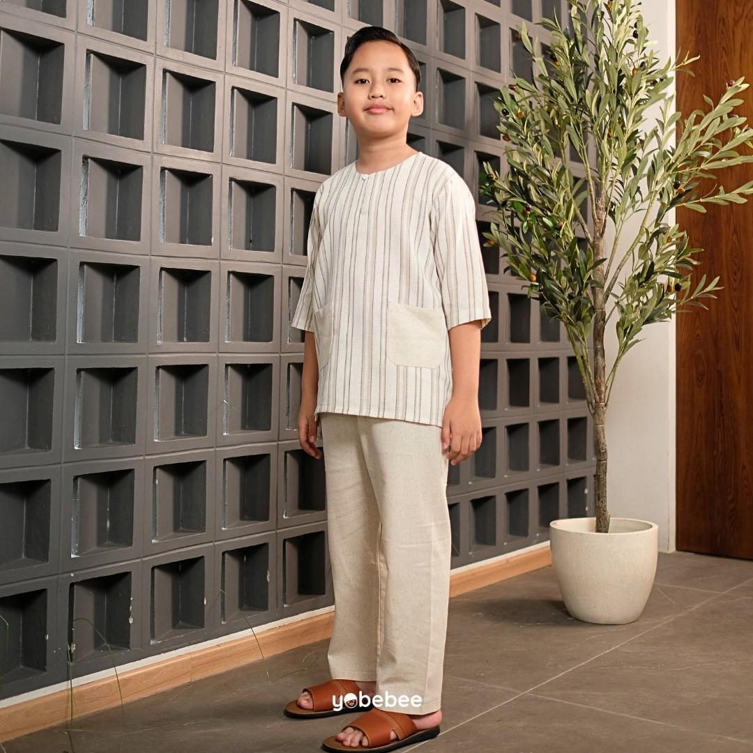 Baju Muslim Zayn Kurta Set Linen Anak