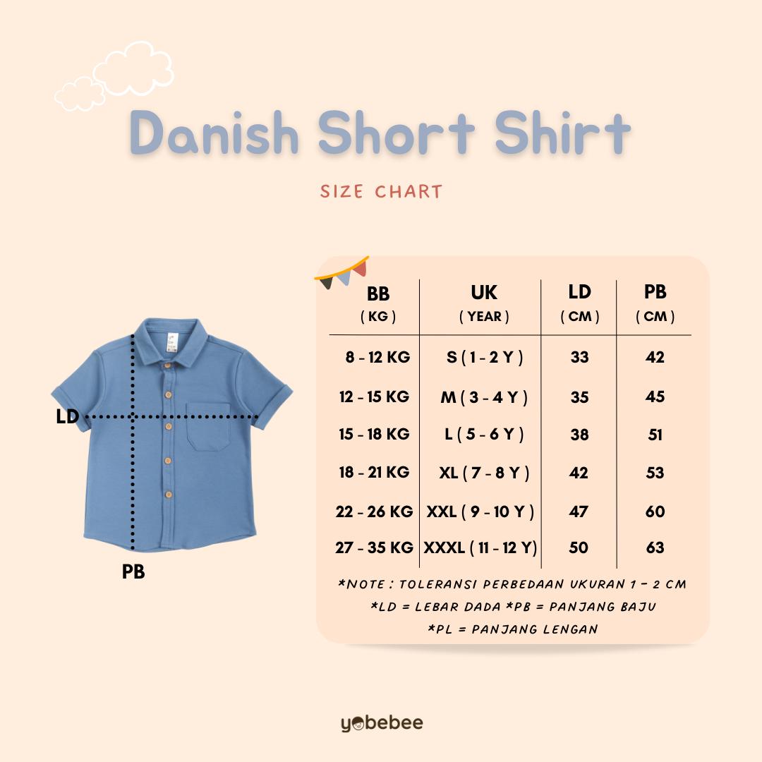 Kemeja Danish Short Anak Lengan Pendek