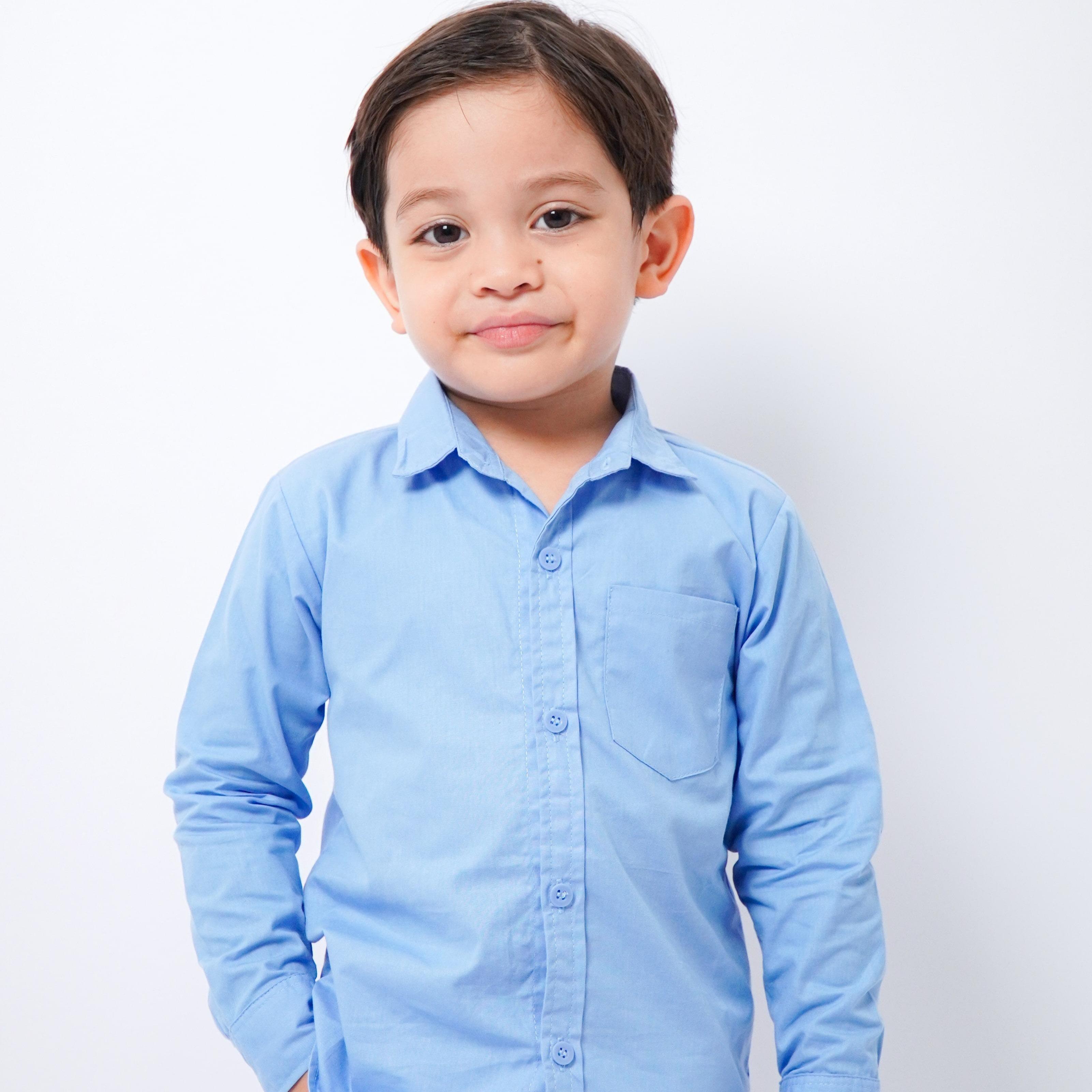 Kemeja Poplin Anak Lengan Panjang