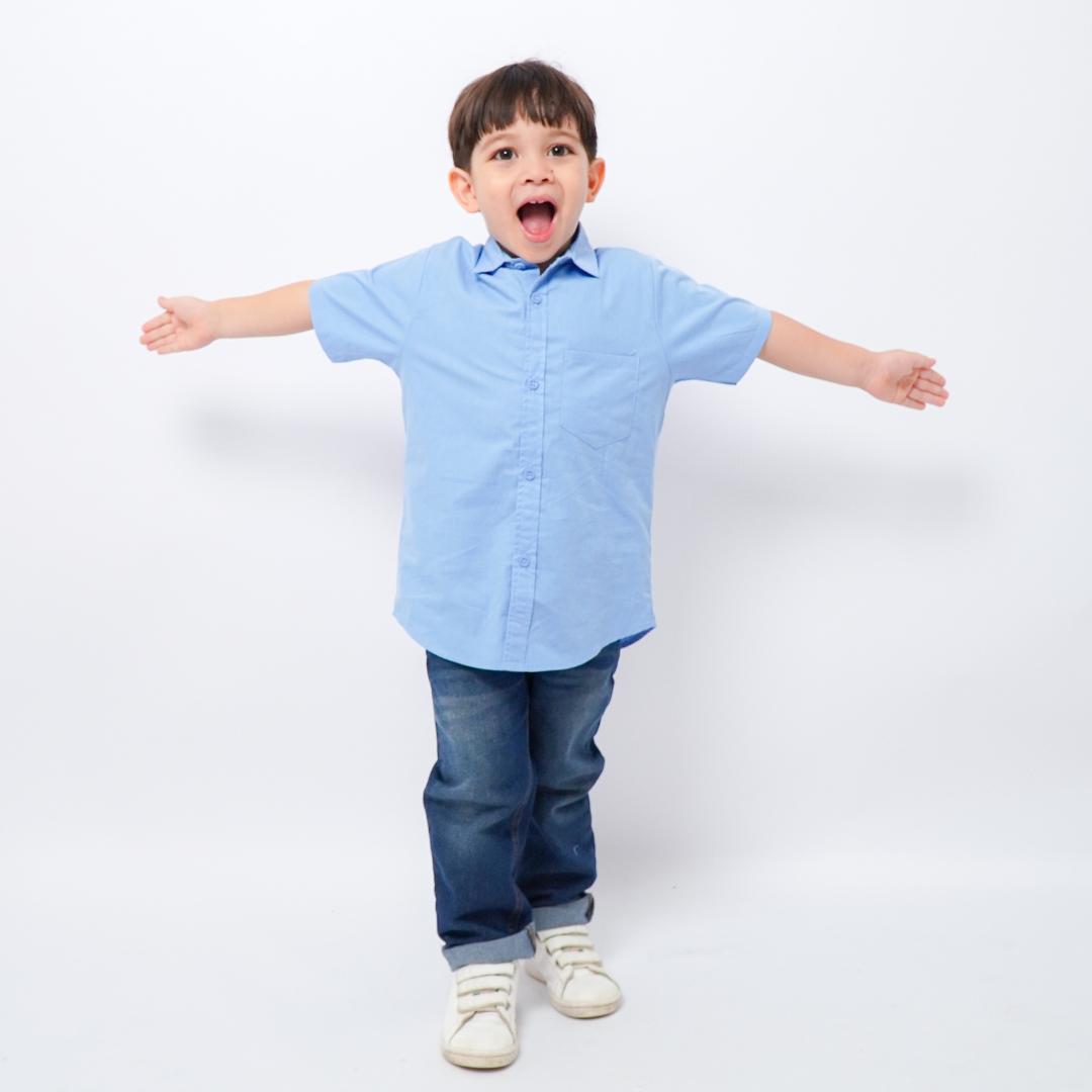 Kemeja Poplin Anak Lengan Pendek