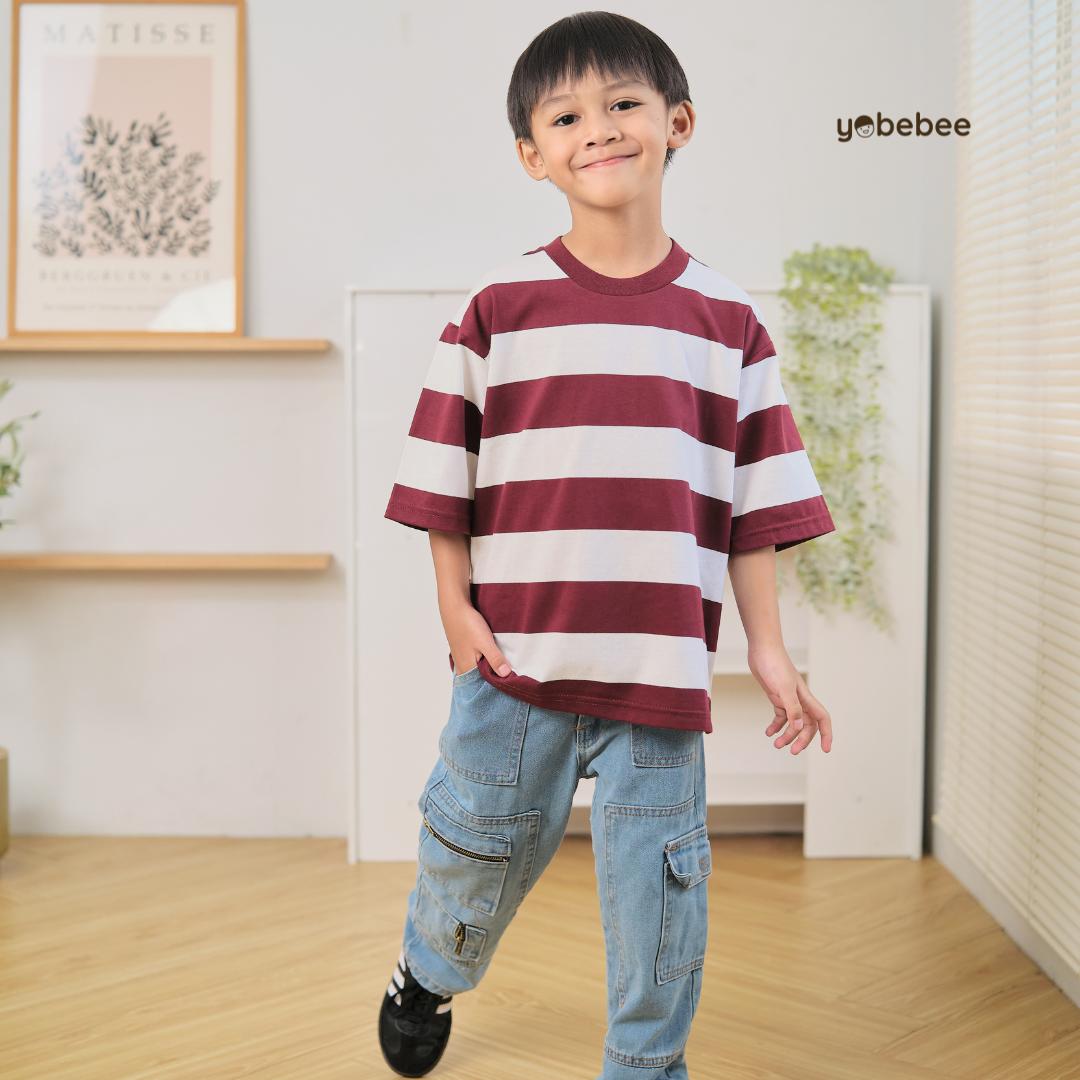 Atasan Ricci Oversize Stripe Tee Anak
