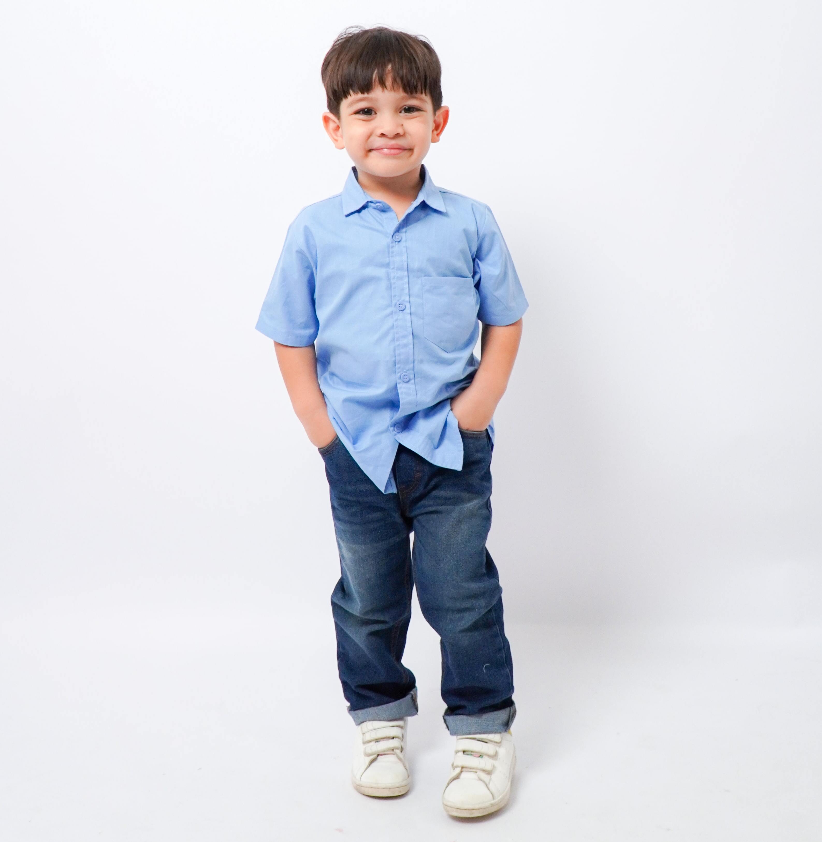 Kemeja Poplin Anak Lengan Pendek
