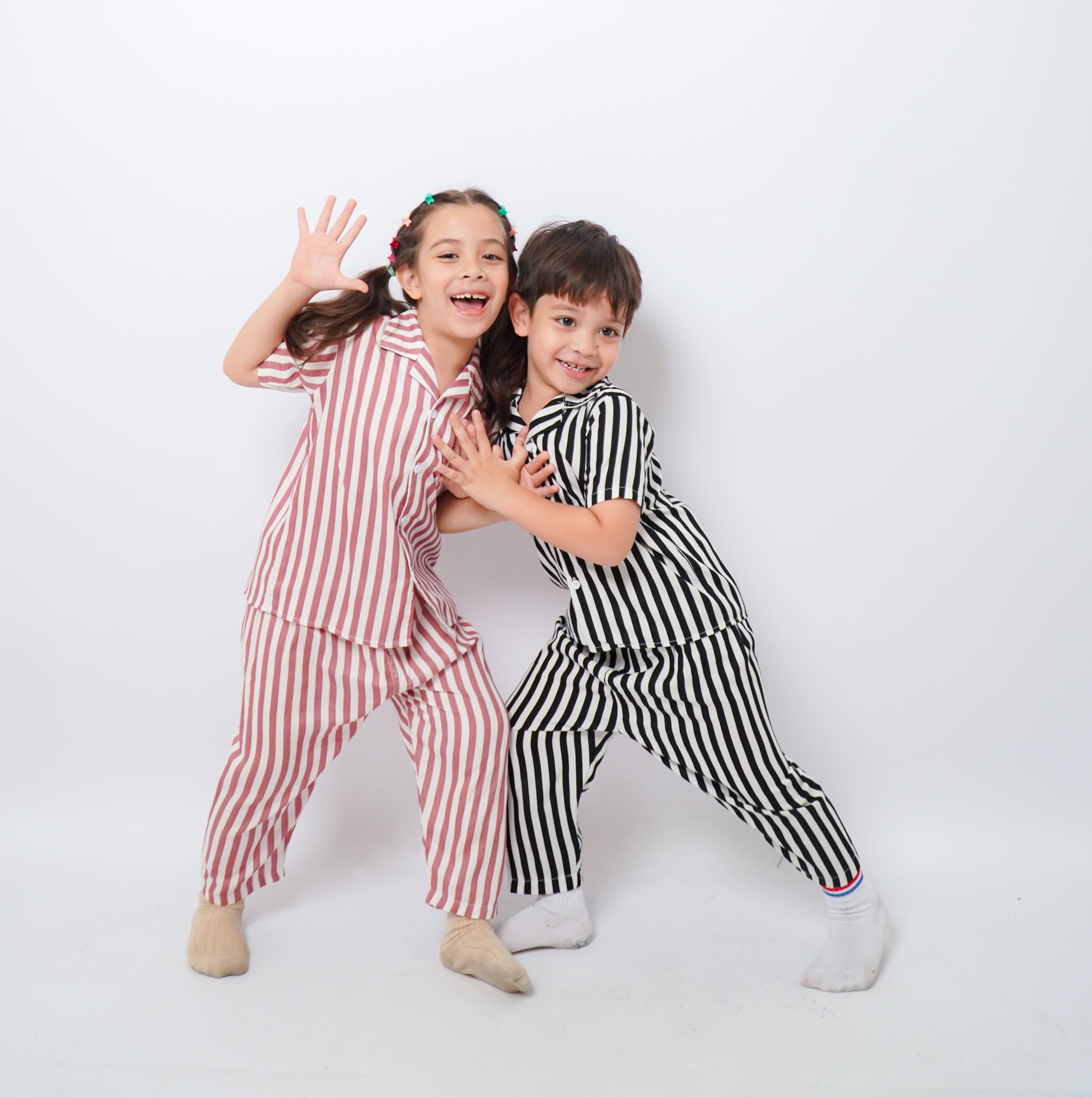 Piyama Stripe Pajamas Anak Lengan Pendek