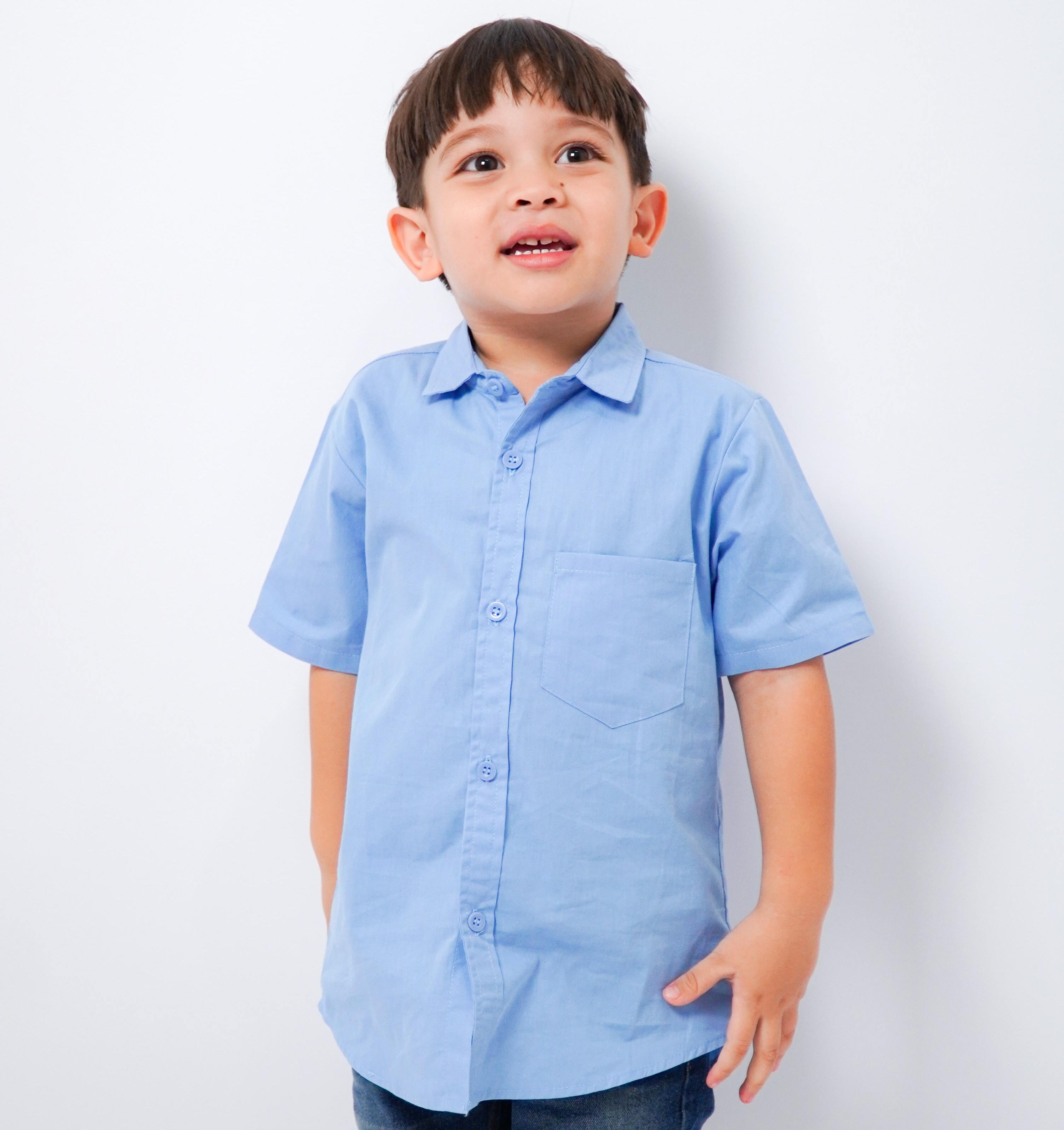 Kemeja Poplin Anak Lengan Pendek