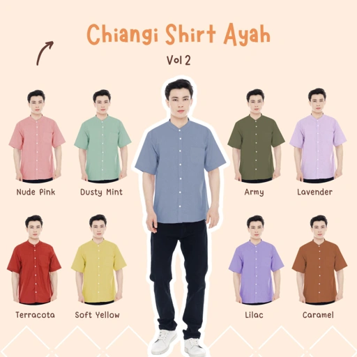 Kemeja Linen Pria Dewasa Lengan Pendek