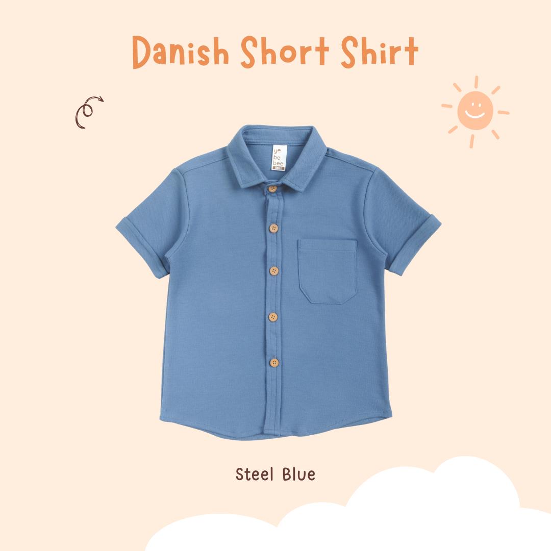 Kemeja Danish Short Anak Lengan Pendek