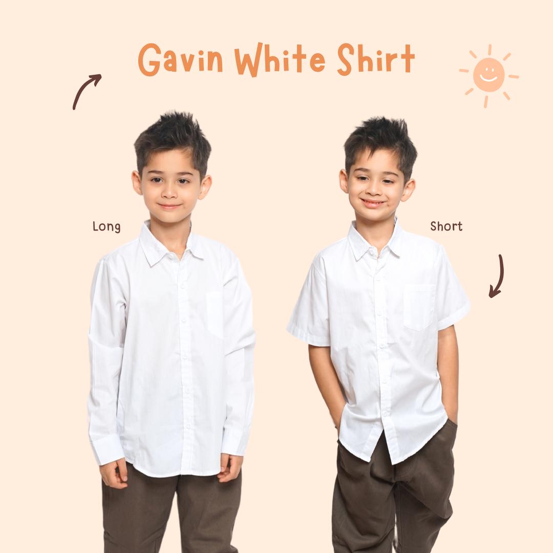 Kemeja Gavin White Shirt Anak