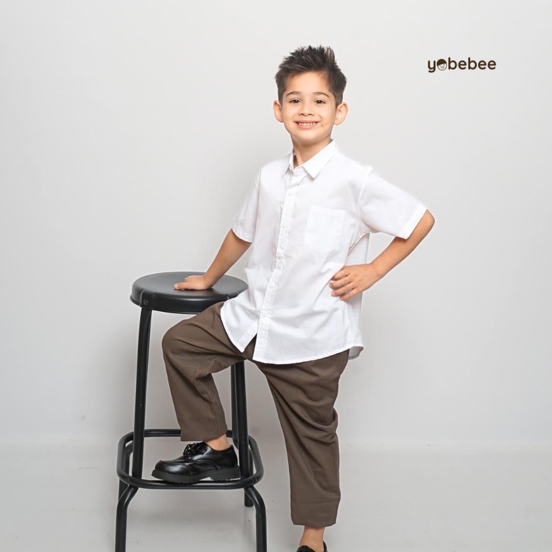 Kemeja Gavin White Shirt Anak