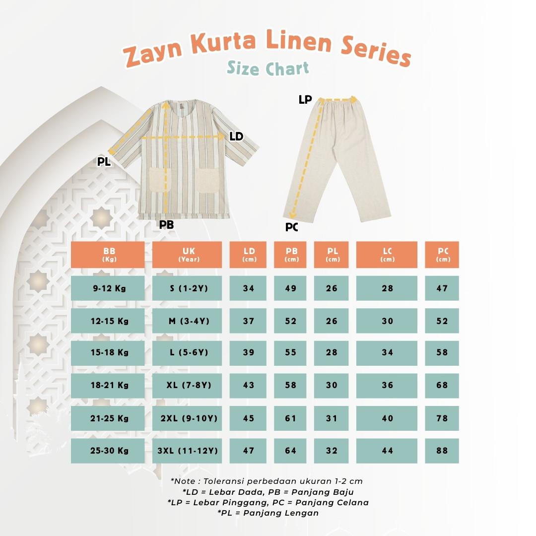 Baju Muslim Zayn Kurta Set Linen Anak