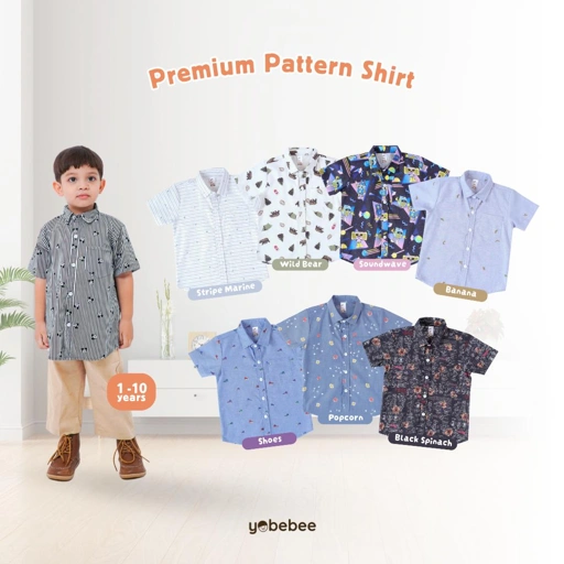 Kemeja Katun Premium Pattern Anak