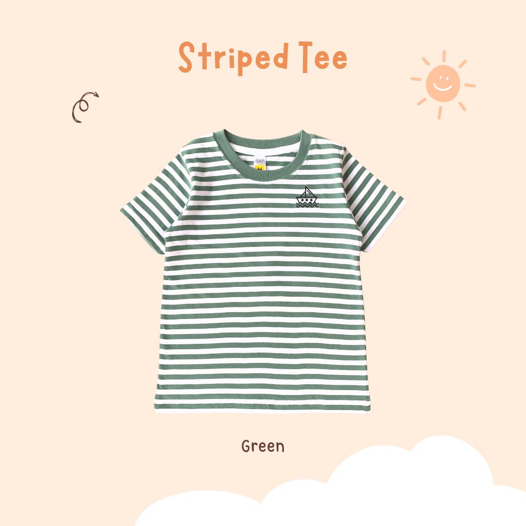 Atasan Kaos Striped Tee Bordir Anak