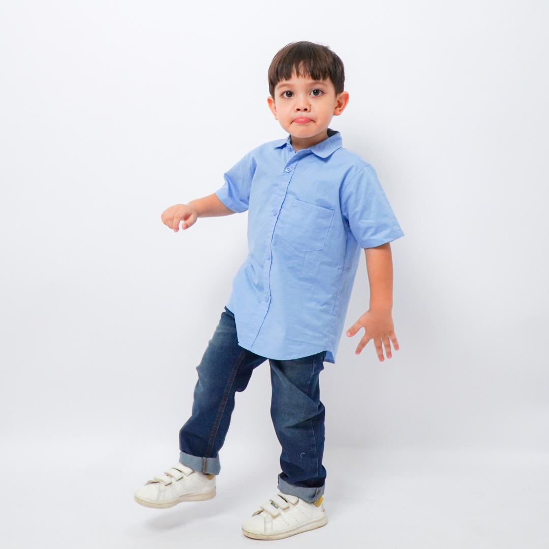 Kemeja Poplin Anak Lengan Pendek