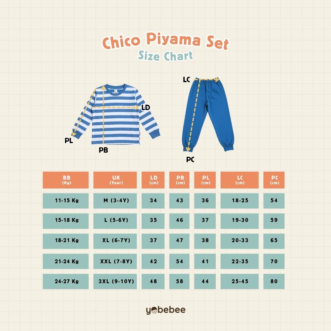 Setelan Chico Piyama Set Stripe Anak