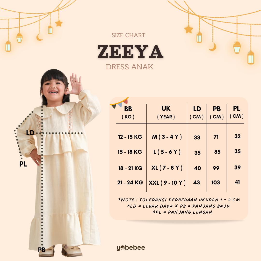 Baju Muslim Zeeya Bordir Long Dress Anak