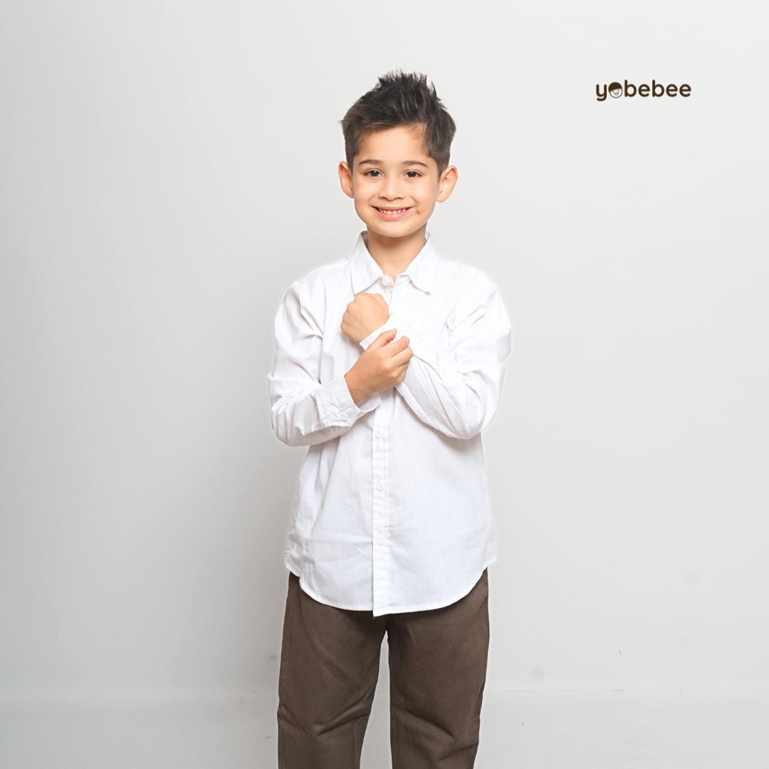 Kemeja Gavin White Shirt Anak