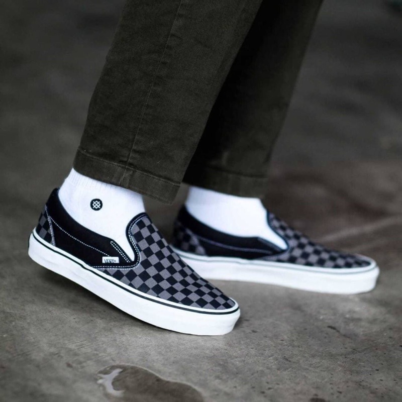 VANS CLASSICS SLIP-ON CHECKERBOARD BLACK POWTER