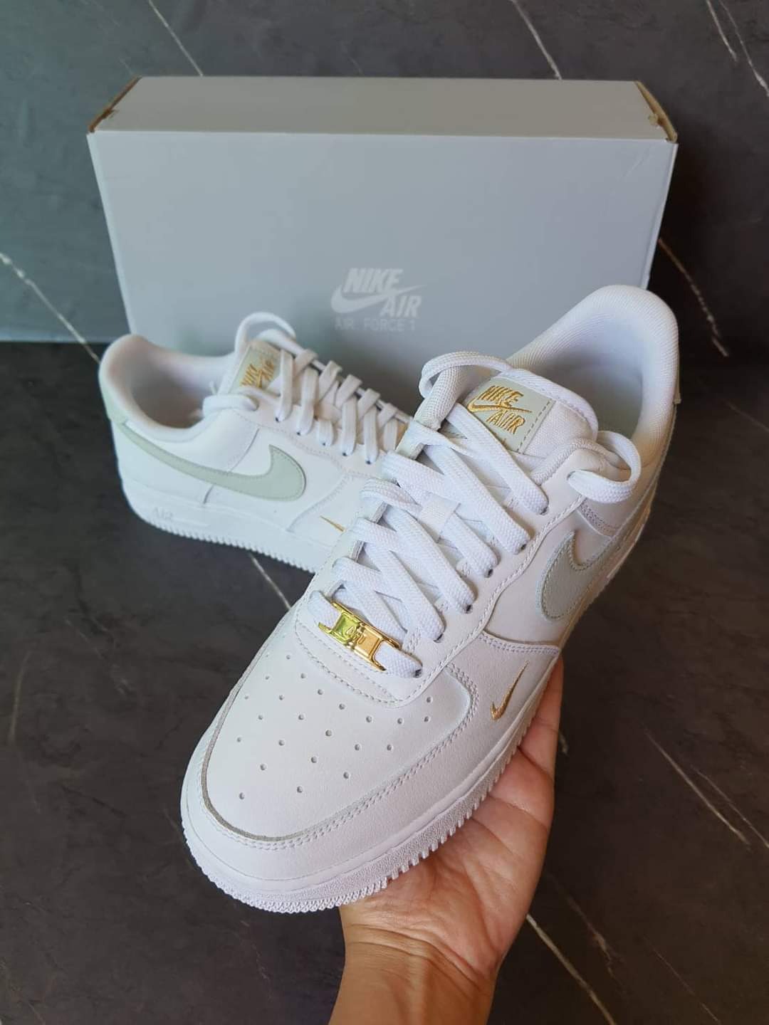 NIKE AF1 ESSENTIAL - WHITE GREY GOLD