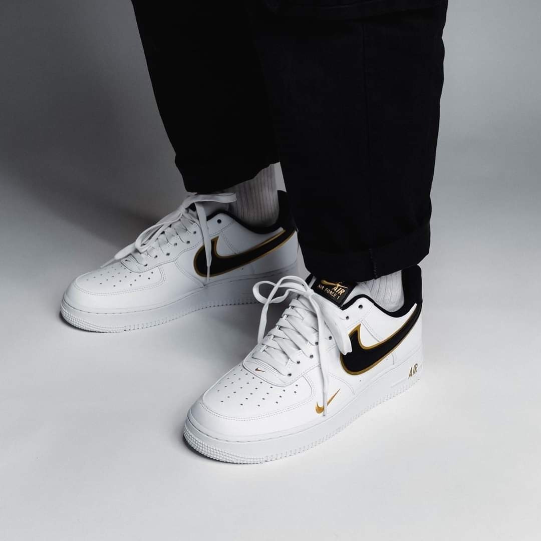 NIKE AIR FORCE 1 '07 DOUBLE SWOOSH - METALLIC GOLD