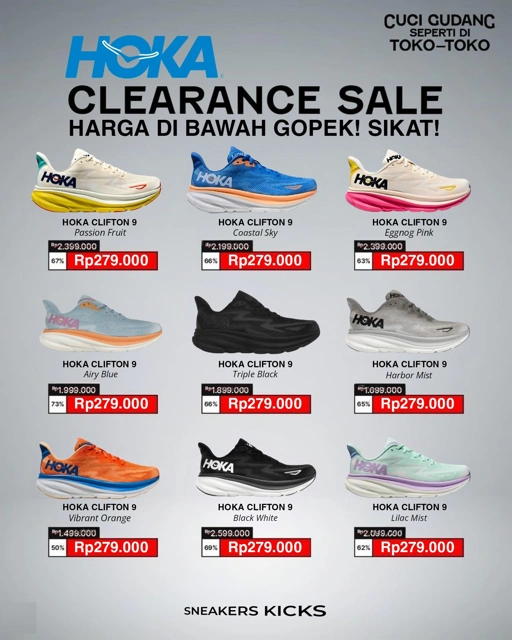 HOKA ONE ONE CLIFTON 9 CLEARANCE SALE