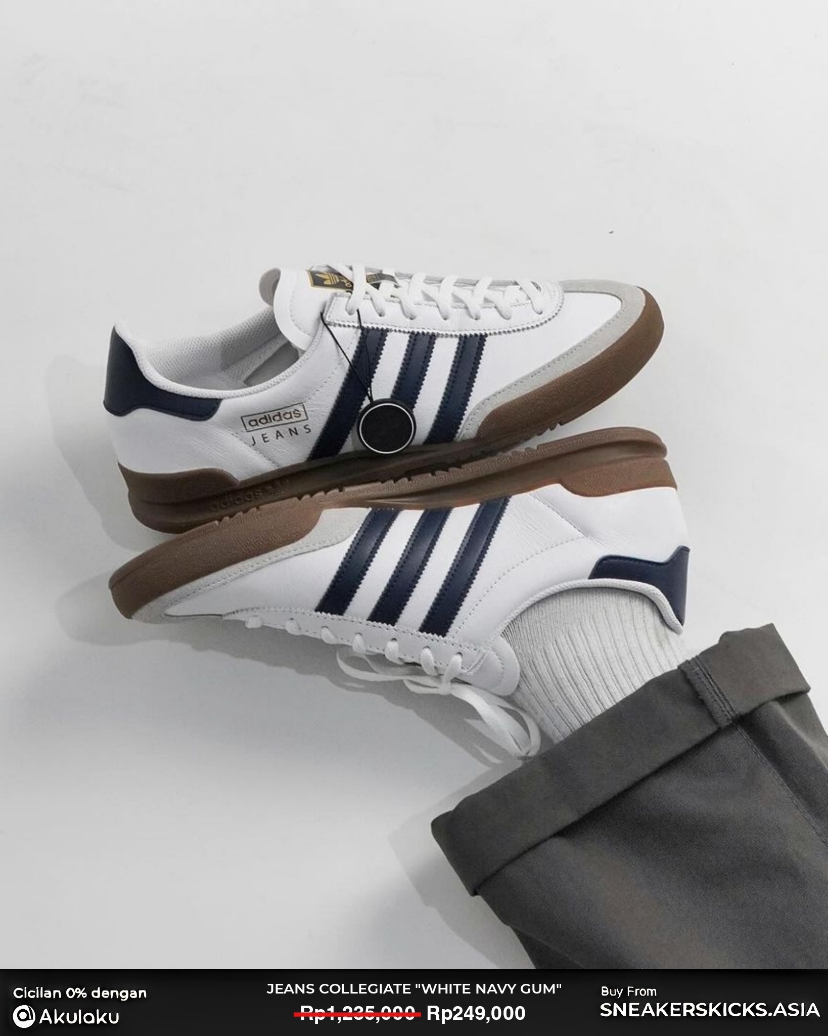 ADIDAS JEANS COLLEGIATE "WHITE NAVY GUM"
