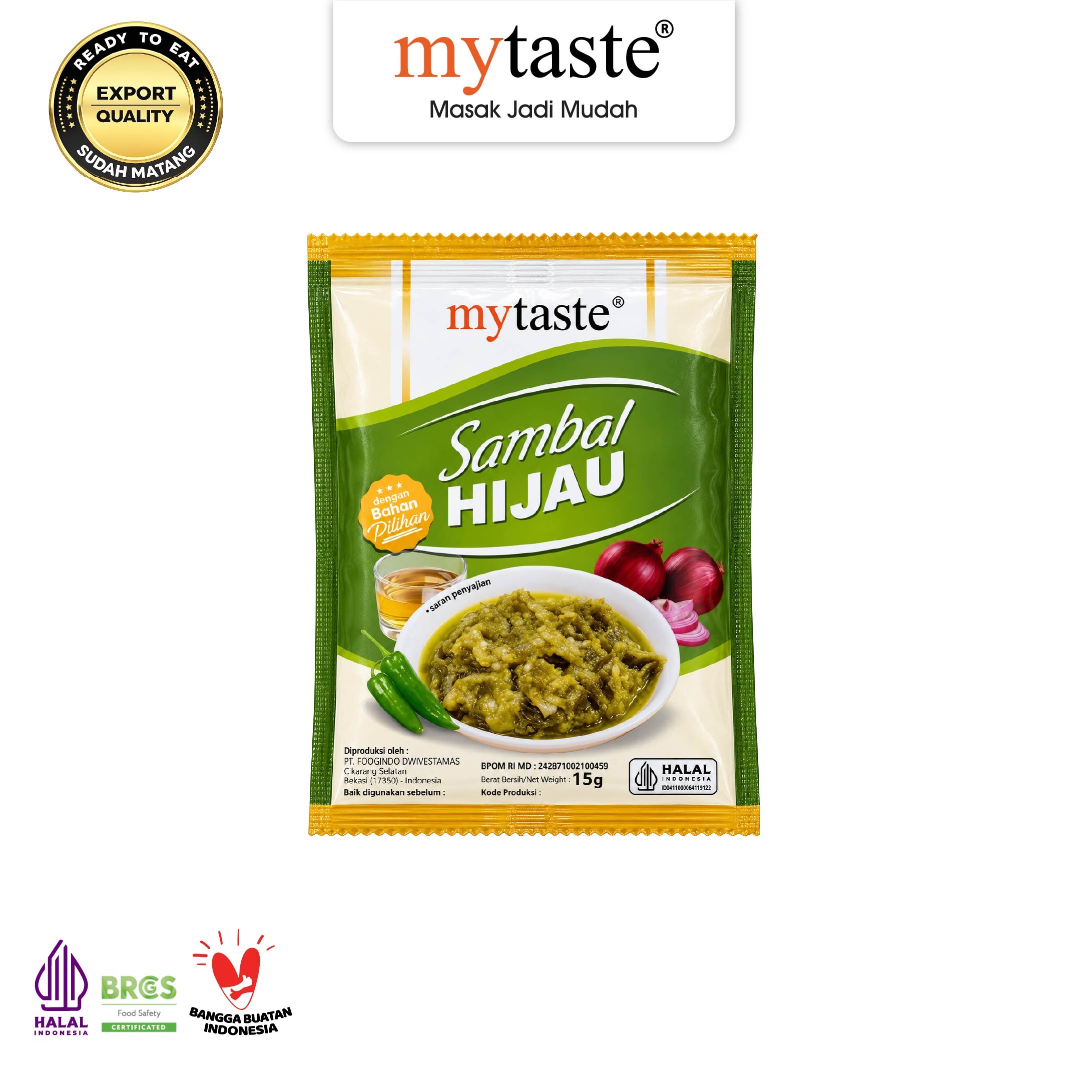 MYTASTE Sambal Hijau 15g ISI 5 PCS