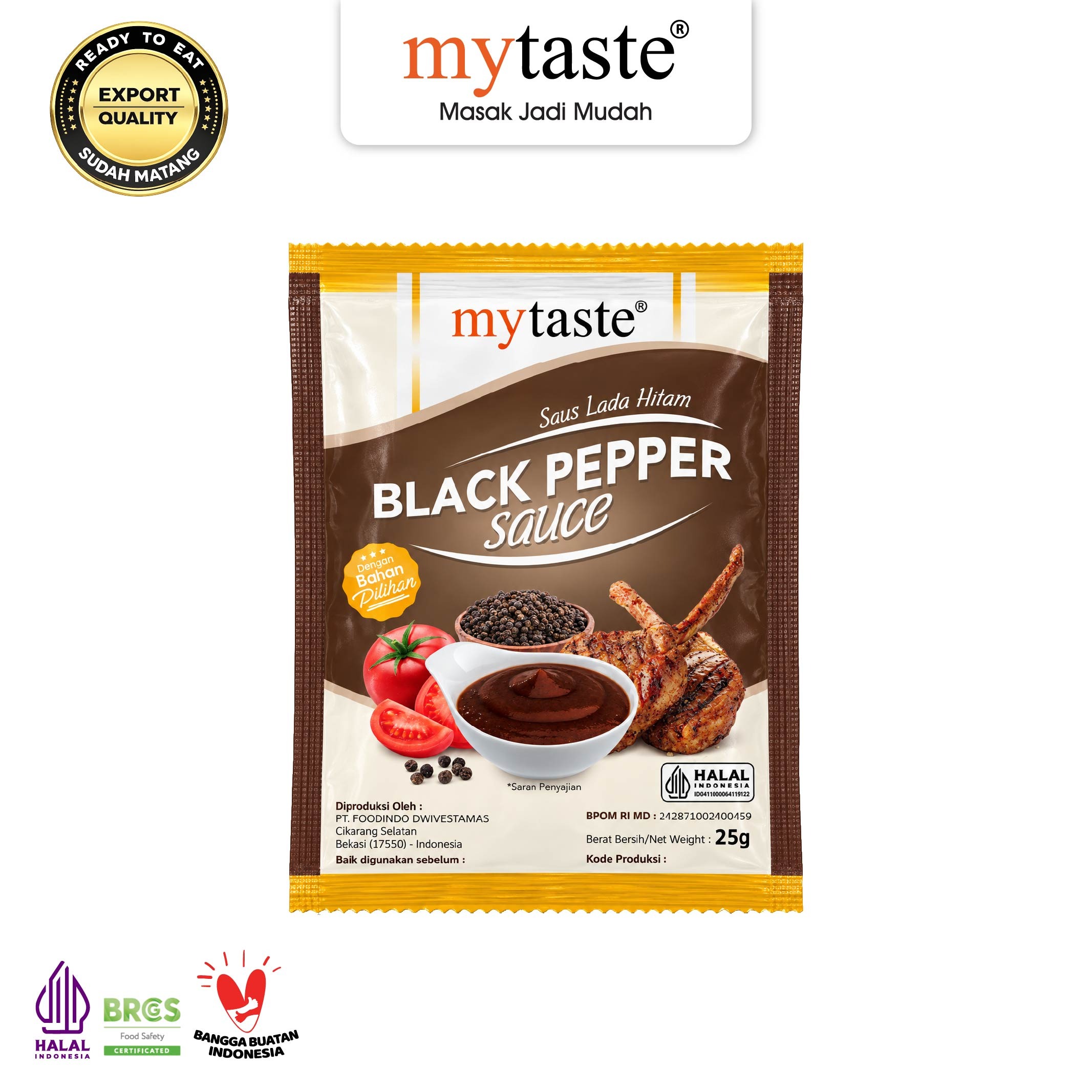 MYTASTE Black Pepper Sauce 25g (Isi 5 Pack)