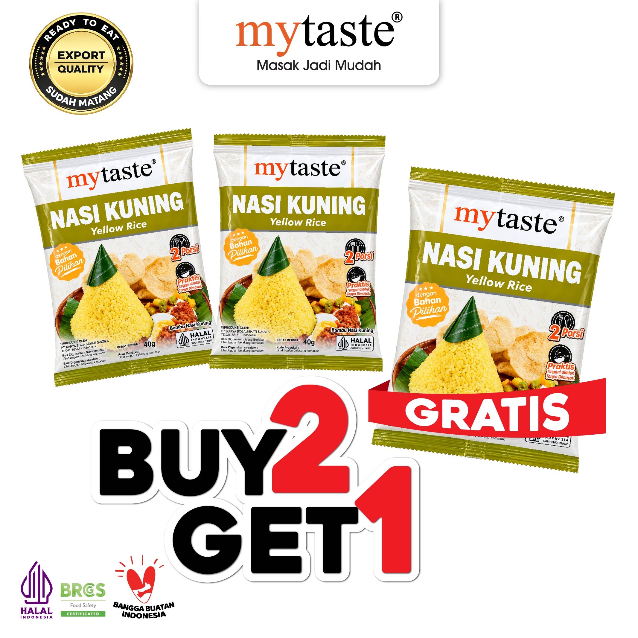 [BUY 2 GET 1] Bumbu Nasi Kuning 40g Mytaste - Praktis Halal BPOM