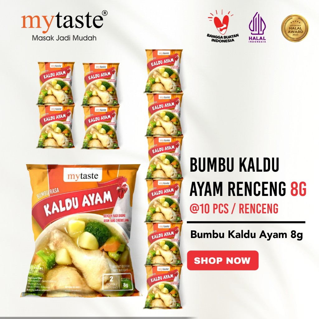 MYTASTE Bumbu Kaldu Ayam 8g (isi 10 Pack)