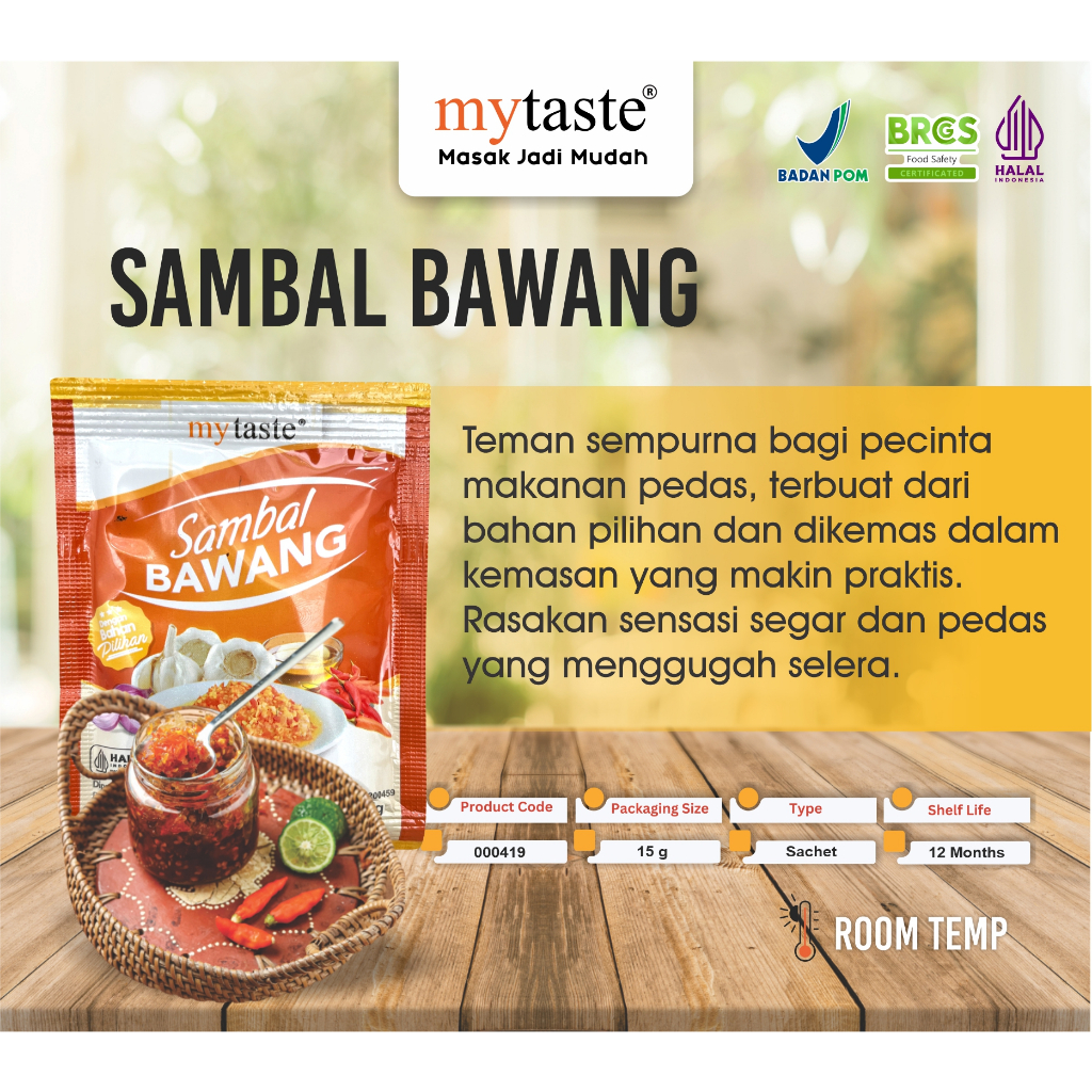 MYTASTE Sambal Bawang 15g (isi 5 Pack)