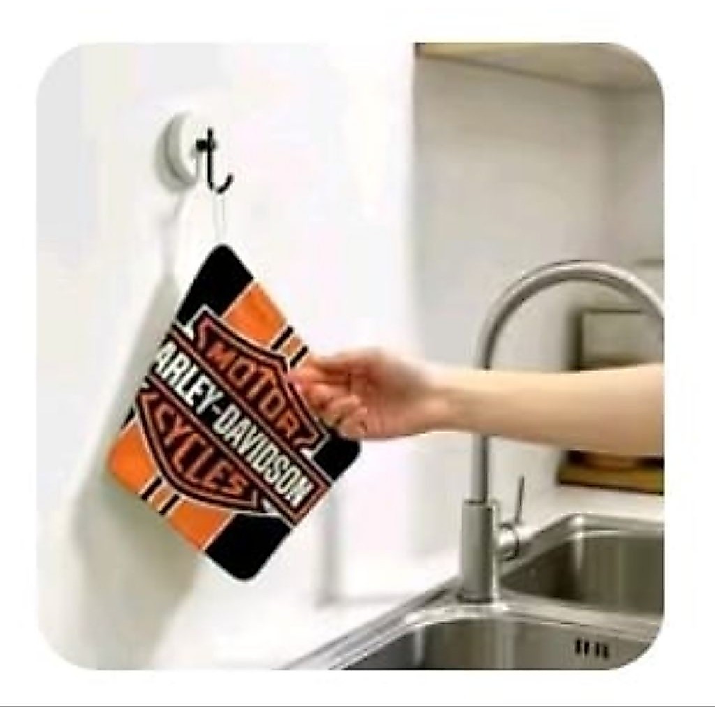 HAND TOWEL for kitchen or table motif Harley Davidson orange