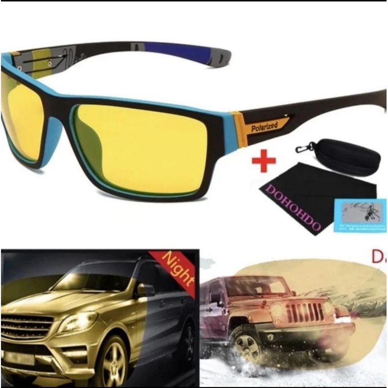kacamata night vision yellow with blue