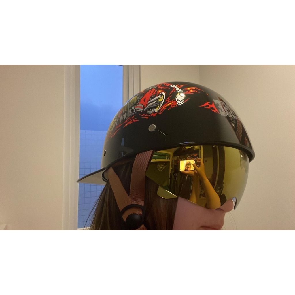 Half HELMET cap with Visor all size