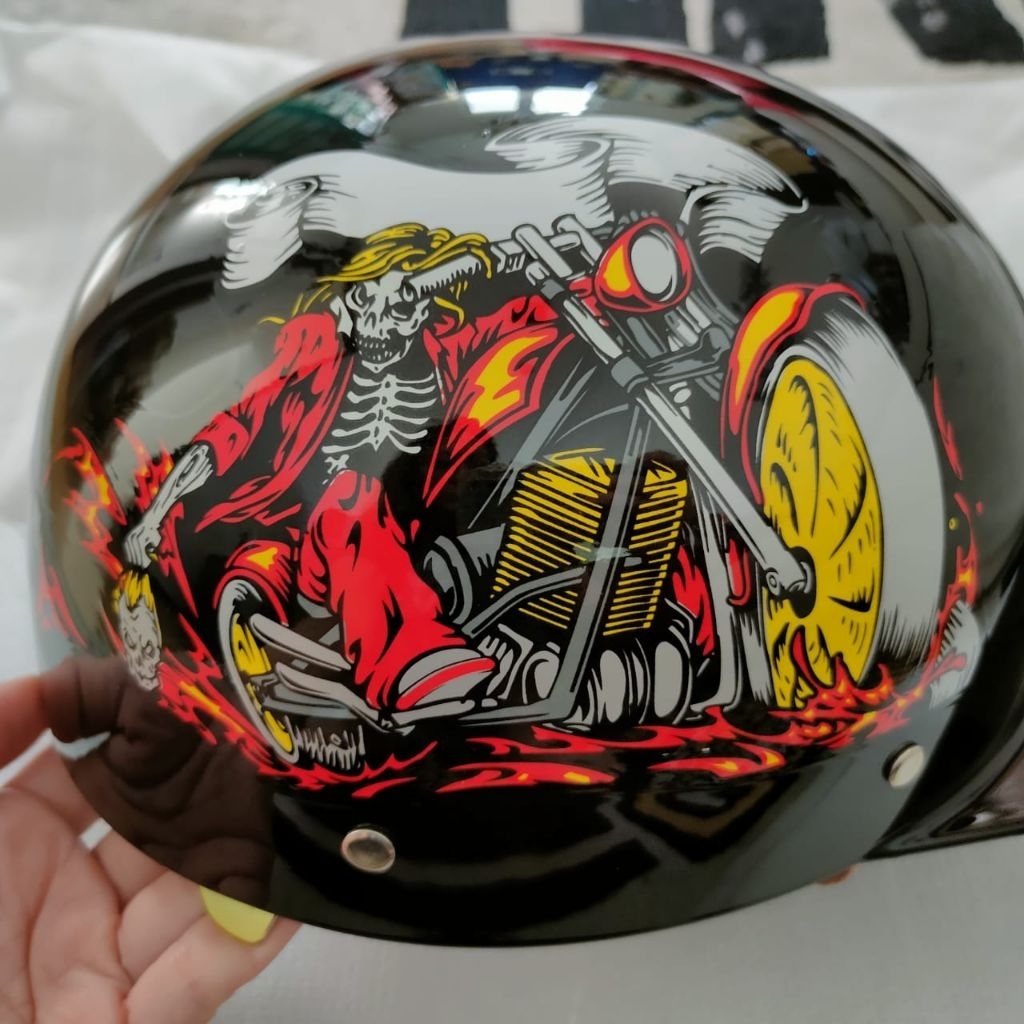 Half HELMET cap with Visor all size