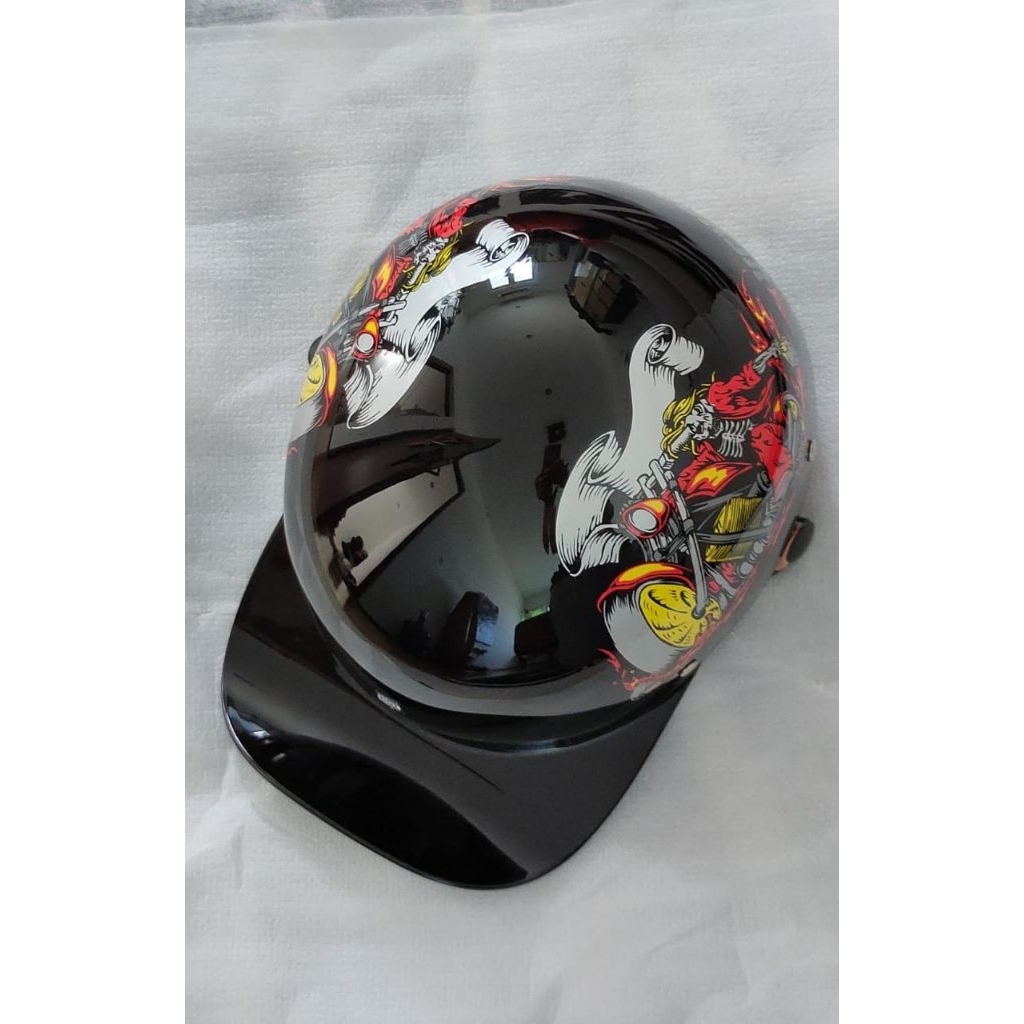 Half HELMET cap with Visor all size