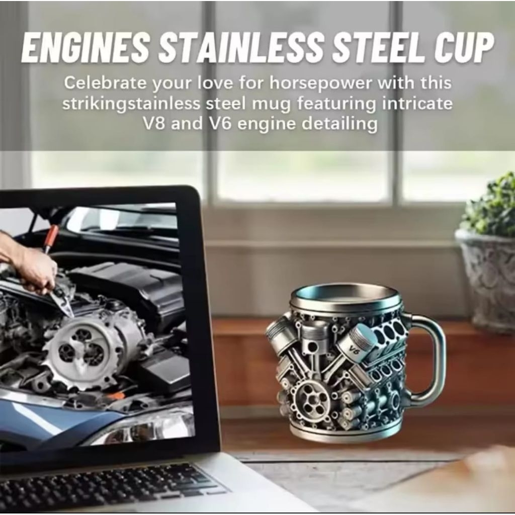 MUG stylist RUST proof COFFEE mug for Car and Motorbike
