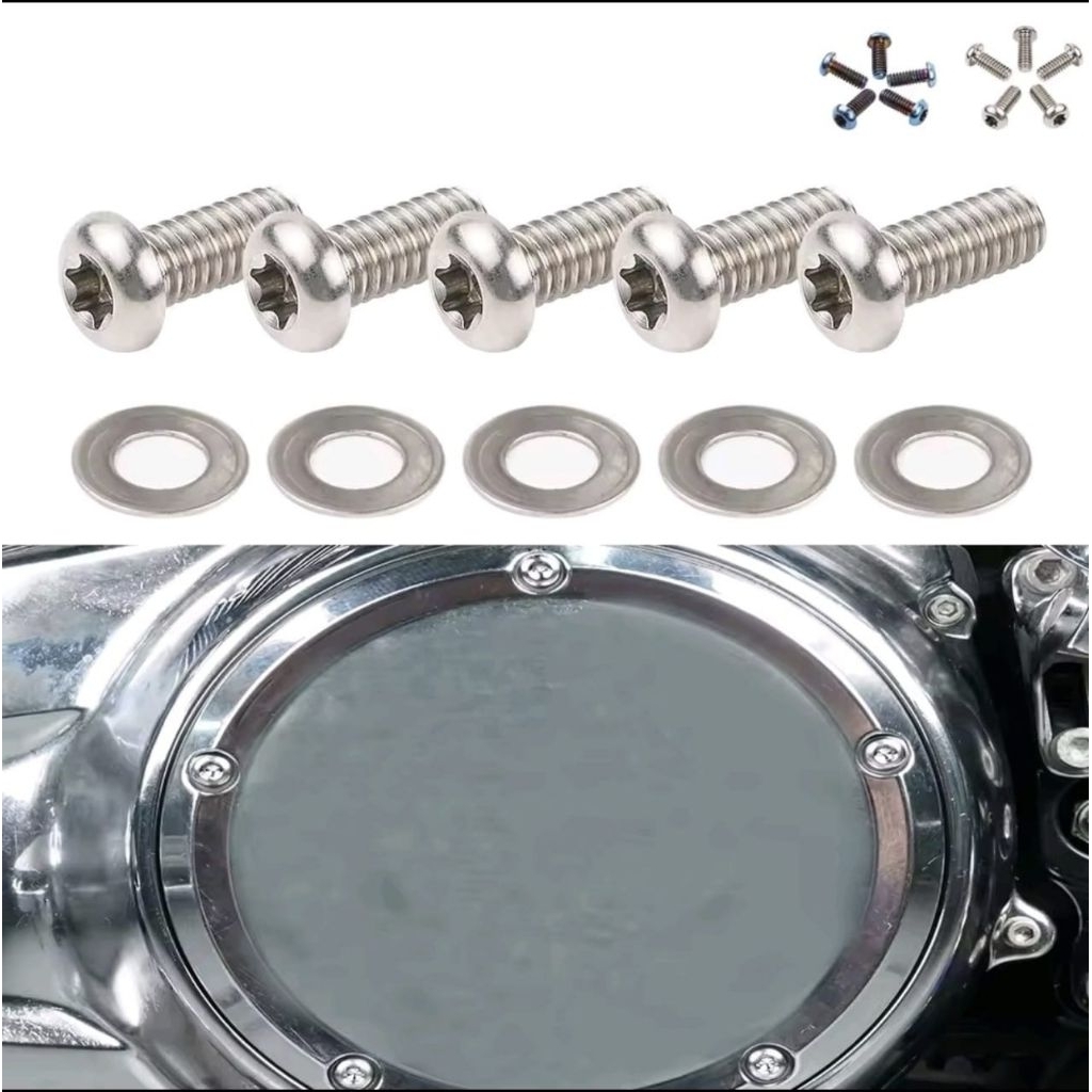 TITANIUM ALLOY SILVER CLUTCH COVER BOLTZ DELBY COVER FOR TOURING Harley Davidson motorcycle