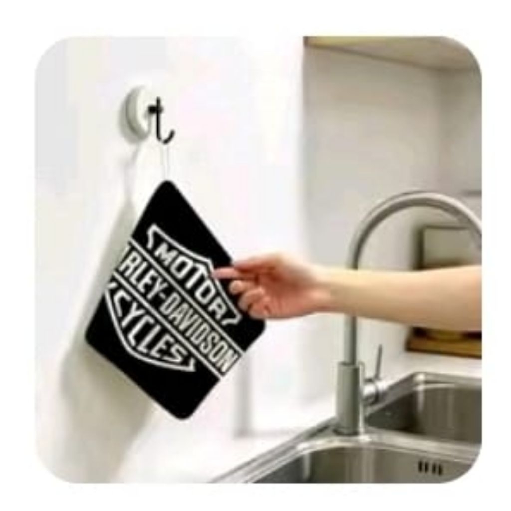 HAND TOWEL for kitchen or table motif Harley Davidson black