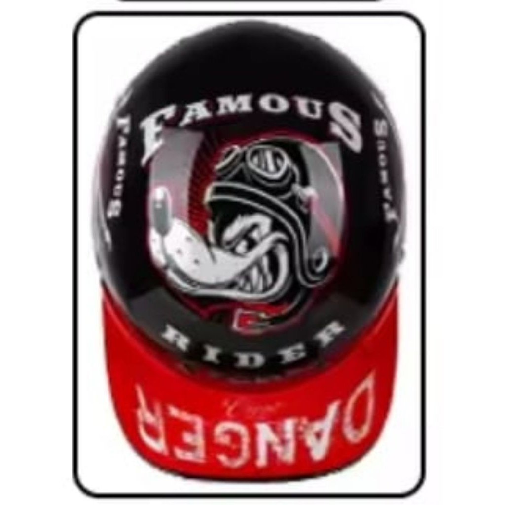 famous rider helm half face motif wolf unisex